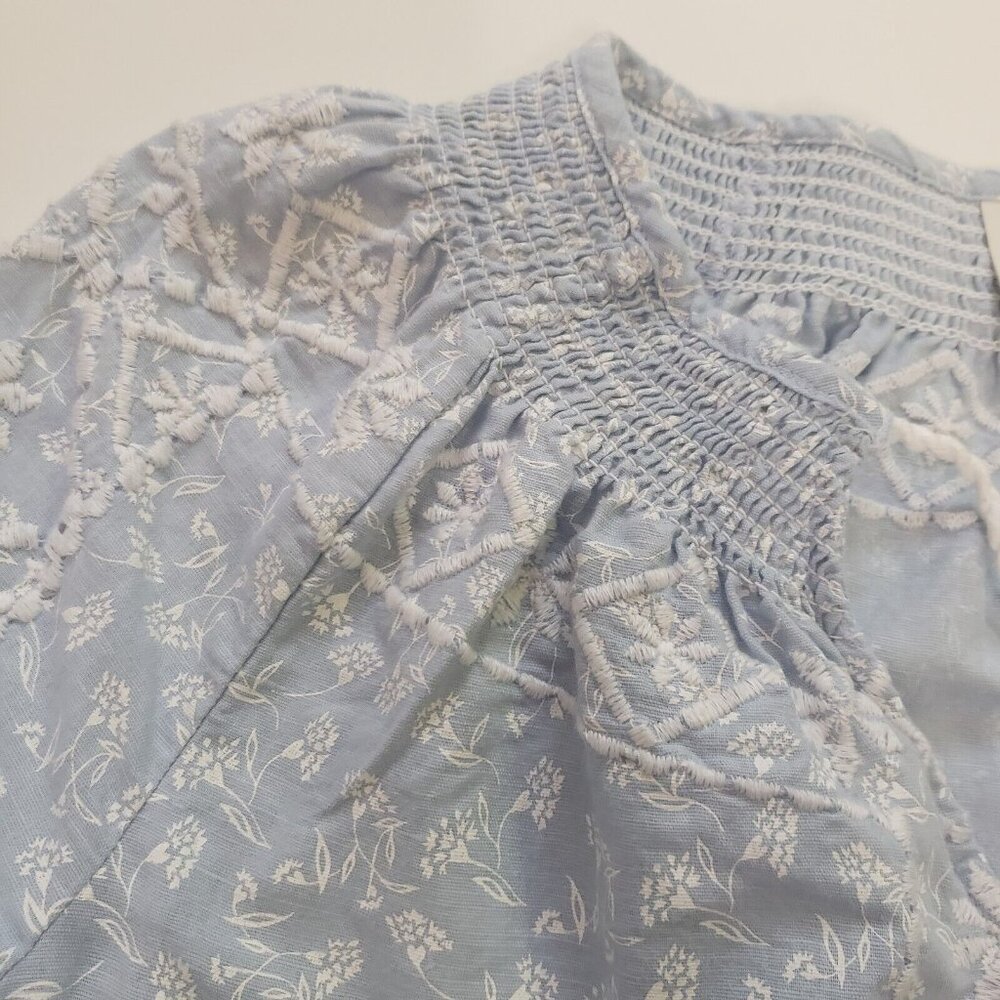 JOIE Peasant Blouse Women's Size Small Embroidered Blue Boho Cottage Core Fairy - Picture 11 of 16